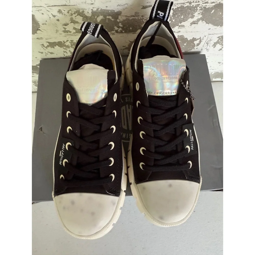 Palladium Revolt Lo TX Shoes Womens Size 7 Black Marshmallow Chunky Platform Low